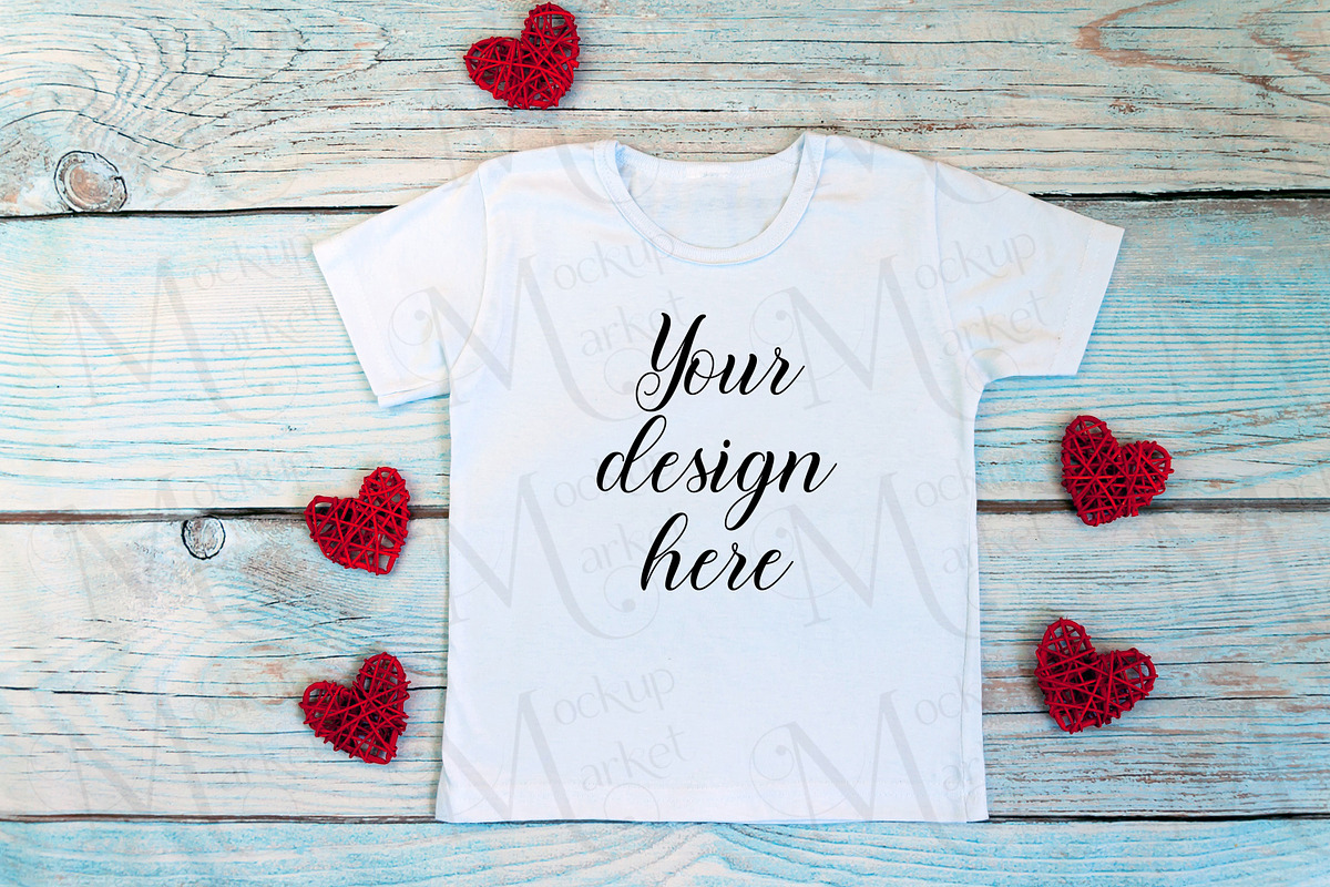 White kid t-shirt mockup bundle., a Print Template by MockupMarket (Photo 20 of 27)