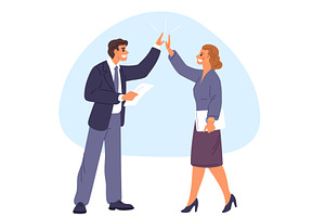 Joyful businessmen man and woman, a Person Illustration by Vectorbuum