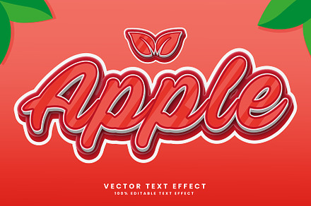 Apple Fruit Vector 3d Text Effect