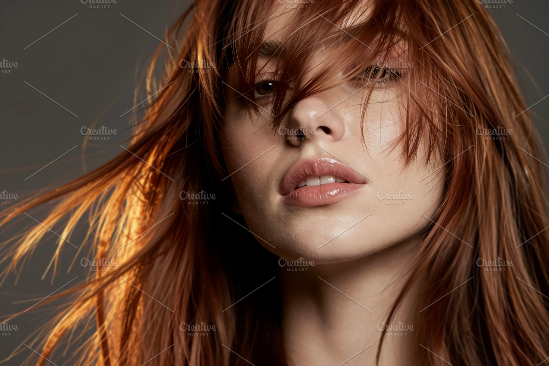 Beauty Portrait of a Redhead Woman, a Photo by rarrarorro
