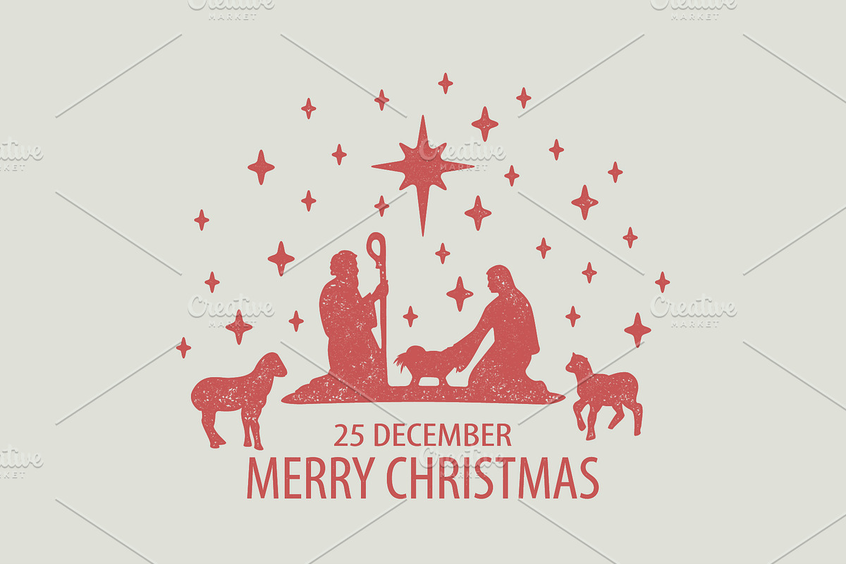 Merry Christmas cards set, a Decorative Illustration by IvanFet (Photo 7 of 14)