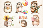 Summer Hedgehog Clipart, an Illustration by Dream Creation (Thumbnail 2 of 6)