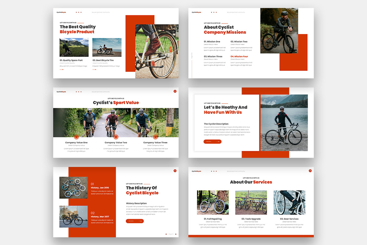 Cyclist Bicycle Google Slides, a Presentation Template by kerismaker (Photo 4 of 6)