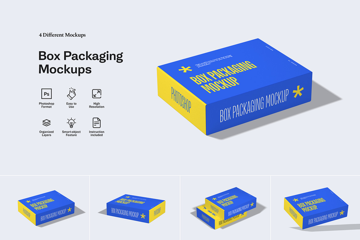 High Quality Box Packaging Mockups, a Mockup by artimasa (Photo 1 of 5)