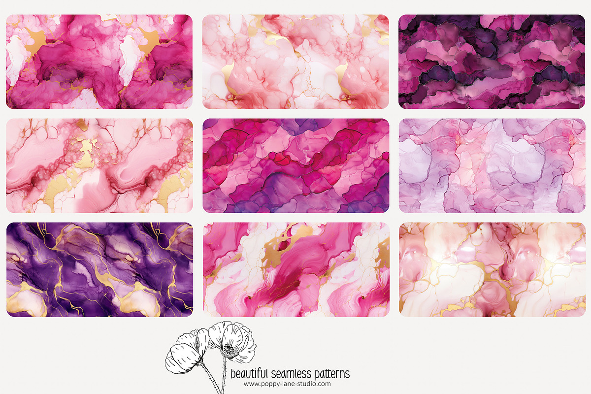 80 pink alcohol ink seamless pattern, a Pattern Graphic by Poppy Lane Studio (Photo 4 of 11)