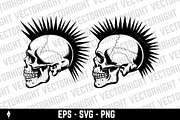Skull with a sharp mohawk, a Person Illustration by Vectorhight (Thumbnail 4 of 5)