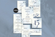 Dusty Blue Floral Wedding Suite, an Invitation Template by Arslan (Thumbnail 1 of 6)