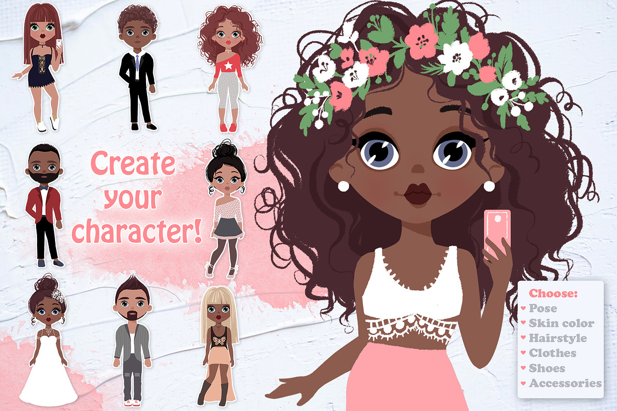 Character Creator! Boys & Girls, a Decorative Illustration by Yana Lesiuk (Photo 1 of 12)