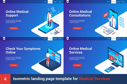 Isometric landing page template