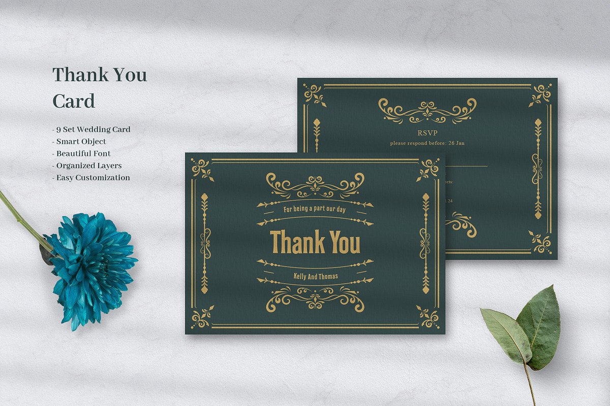 Vintage Wedding Invitation - Emerald, an Invitation Template by uyo66 (Photo 3 of 8)