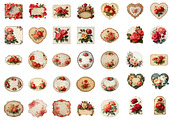 Vintage Valentine Label Sublimation, an Illustration by Designworld (Thumbnail 6 of 6)
