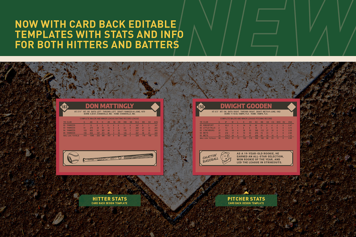 1980's Pro Baseball Card Templates, a Card Template by Chris Weibring (Photo 8 of 12)