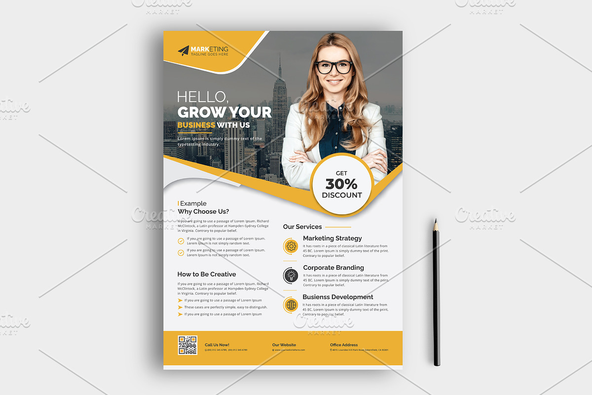 Corporate Business Flyer Template, a Flyer Template by GraphicsBurg (Photo 1 of 2)