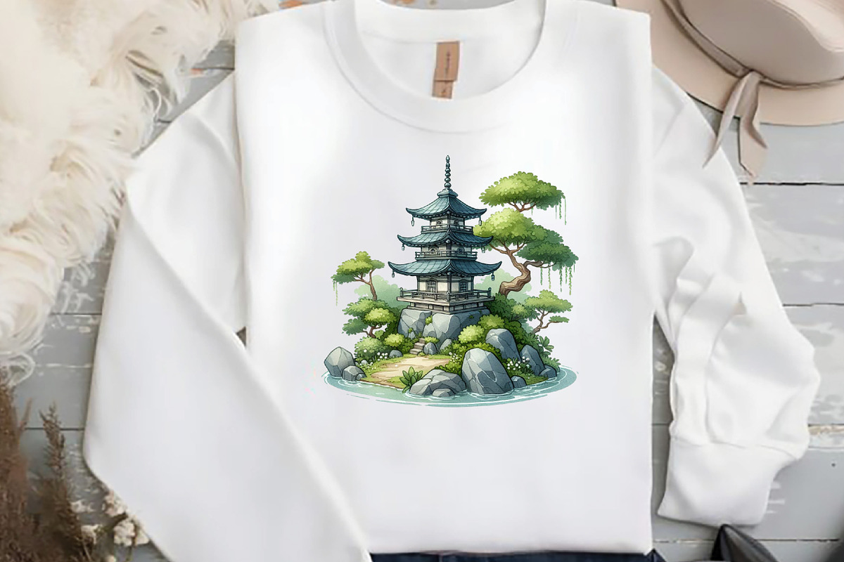 Japanese Garden Watercolor Clipart, an Illustration by DreamCafeArt (Photo 4 of 7)