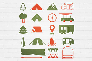 Camping Outdoor Badges Logos