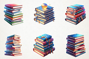 Back To School  Books Stacks PNG, an Illustration by RobertsArt (Thumbnail 4 of 7)