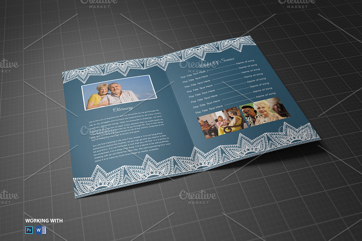 Funeral Program Template Printable, a Brochure Template by Madhabi Studio (Photo 4 of 5)