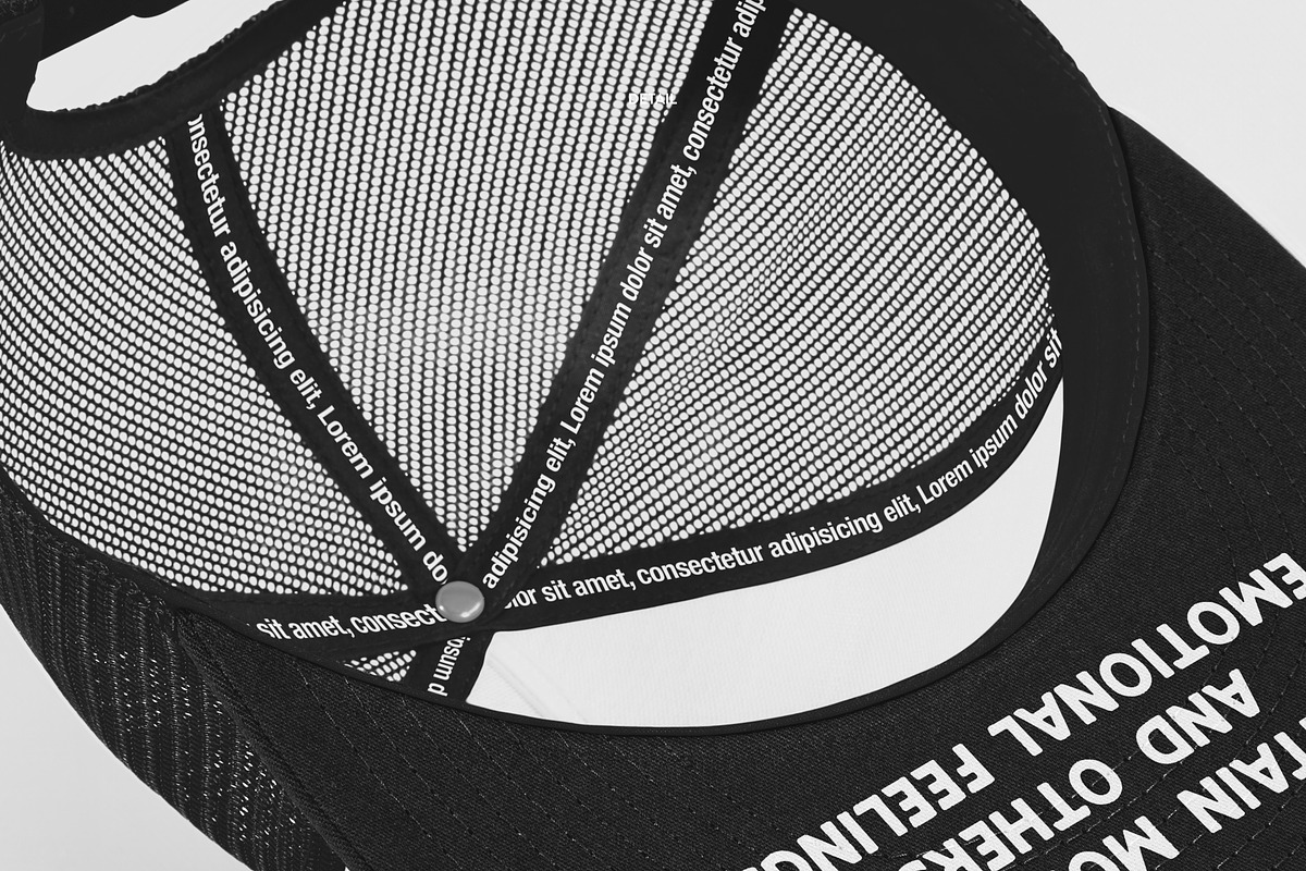 Realistic Trucker Hat Mockup 2, an Apparel Mockup by Uncentrifuged Pressure (Photo 9 of 9)