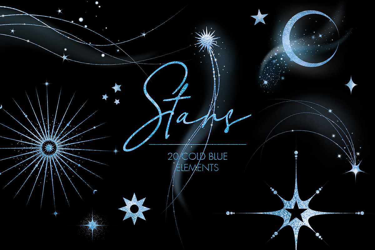 Cold Blue Cosmic PNG Overlays, an Object Graphic by PixelJungle (Photo 1 of 4)
