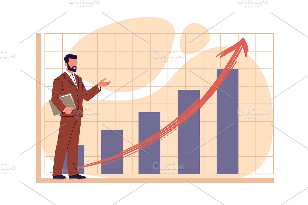 Increase in income. Profit schedule, a Finance Illustration by YummyBuum
