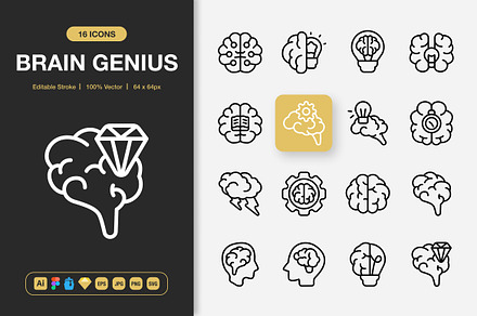 Brain Genius Icons