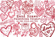 Hand Drawn Valentines Clipart, an Illustration by Libby Wishes (Thumbnail 1 of 4)