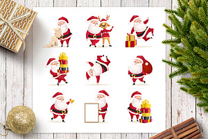 Christmas set with Santa Clauses
