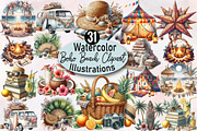 Boho Beach Sublimation Clipart Bundl, an Illustration by SVGArt (Thumbnail 1 of 8)