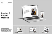 Laptop and Phone Mockup, an iPhone Mockup by Amigos__46 (Thumbnail 1 of 10)