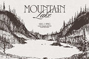 Pine Forest Mountain Lake, a Seasonal Illustration by TheMountBirdStudio (Thumbnail 1 of 4)