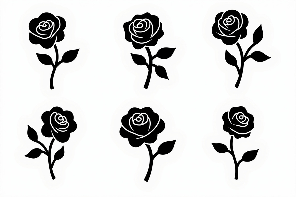 set of vector roses silhouettes, an Illustration by Amazin_art (Photo 14 of 17)