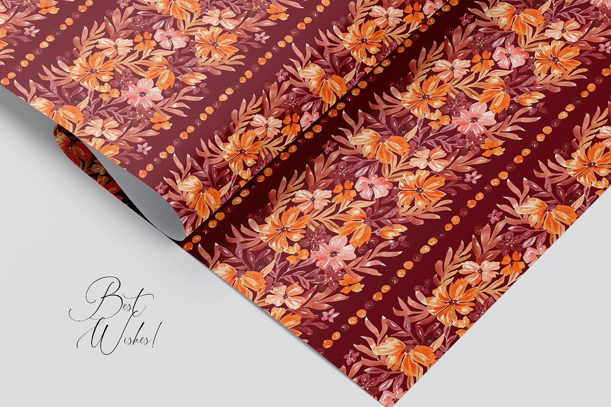 Vertical Fall Flora Seamless pattern, a Pattern Graphic by SirenaArt (Photo 16 of 16)