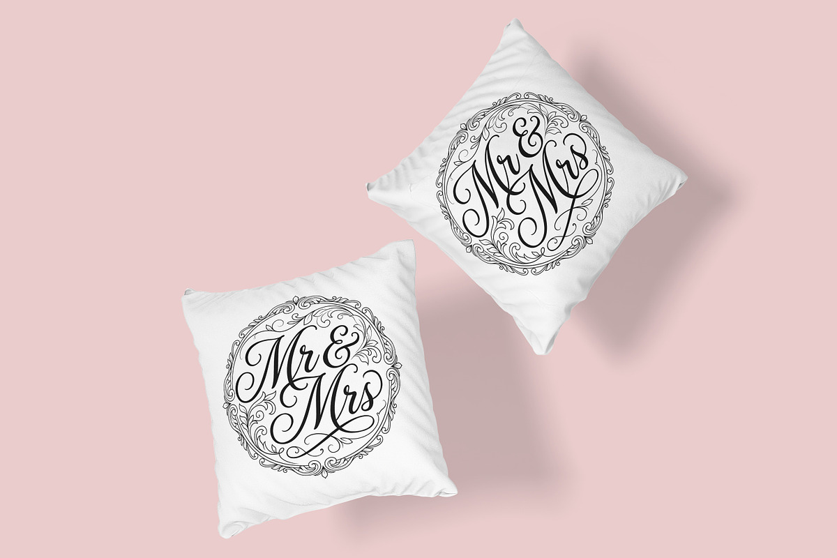 Mr and Mrs Wedding Typography Design, a Decorative Illustration by Ghagra (Photo 5 of 6)