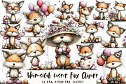Whimsical Easter Fox Clipart, an Illustration by OK Design (Thumbnail 1 of 6)