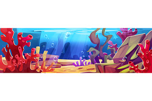 Cartoon underwater seabed scene, an Animal Illustration by art PVP - market