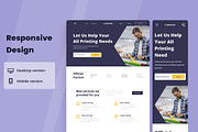 Printing Services Web Design, a Wireframe Template by INSPR STD (Thumbnail 5 of 6)