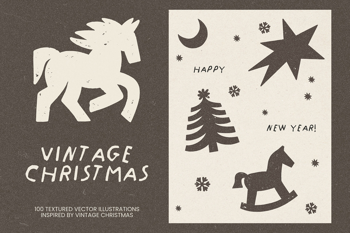 Vintage Christmas: 100 Graphics, a Seasonal Illustration by Veyla (Photo 9 of 17)