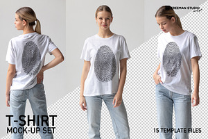 T-Shirt Mock-Up Set, a Shirt Mockup by Freeman Studio