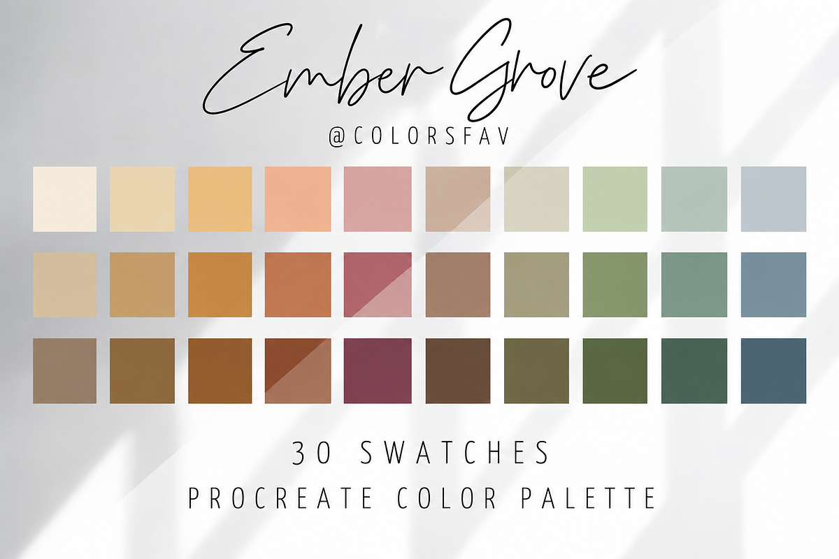 Ember Grove Procreate Color Palette, a Decorative Illustration by Colorsfav (Photo 1 of 3)