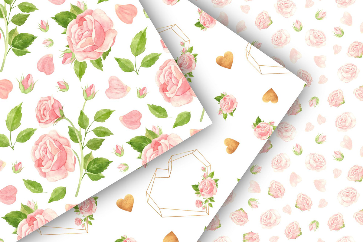 Watercolor pink and red roses, an Illustration by Valin Malin (Photo 9 of 16)