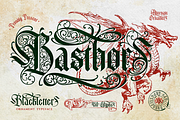 Basthor, a Blackletter Font by Burntilldead (Thumbnail 1 of 12)