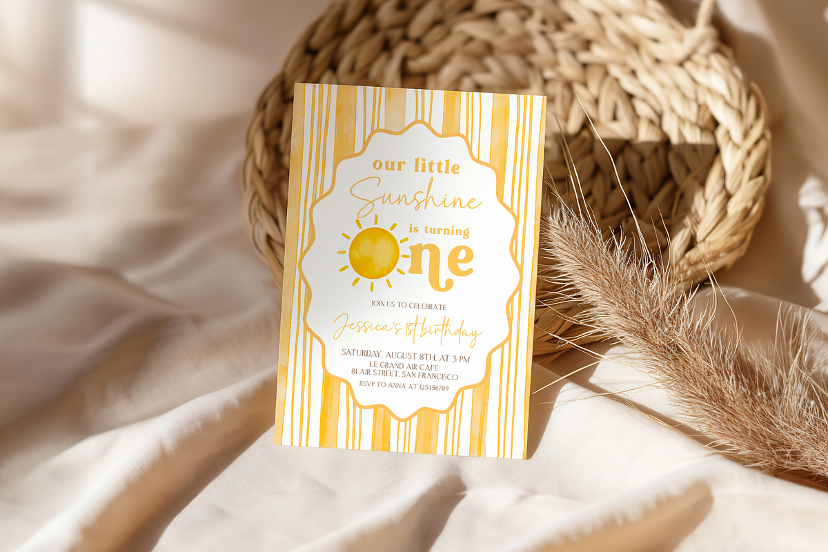 Boho Sunshine 1st Birthday Invite, a Templates & Theme by VeliusCreativeStudio (Photo 3 of 3)