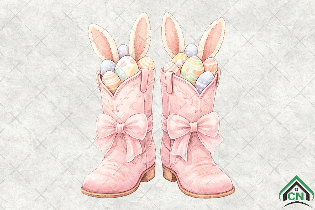 Cowboy Boots Easter Coquette png, an Illustration by Craft Nest (Photo 2 of 6)
