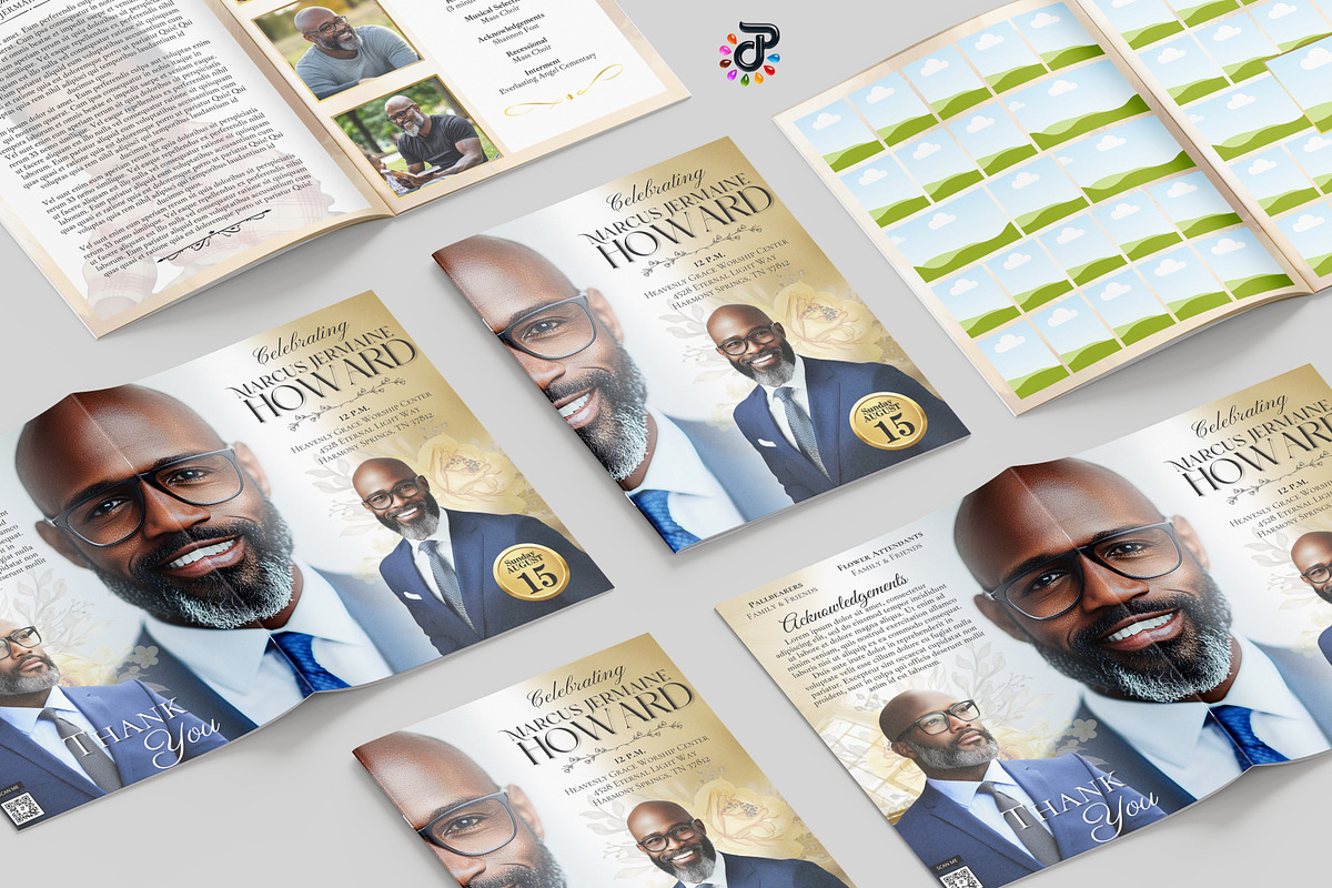 Elegant Canva Obituary Template, a Brochure Template by Protech Design ENT (Photo 2 of 9)