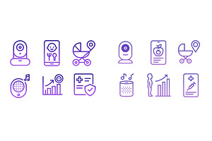 Icons representing smart parenting, a Technology Illustration by ZinetroN