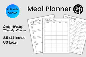 Meal Planner Editable Template