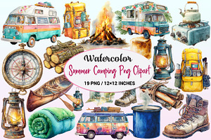 Summer Camping Clipart, a Graphic by CitraGraphics