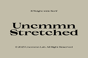 Uncmmn Stretched - 7 Style Serif, a Serif Font by Kotivoro (Thumbnail 1 of 18)