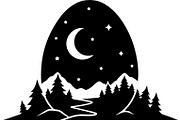 Night Landscape Egg Silhouette Bundl, an Illustration by Designs_River (Thumbnail 5 of 22)