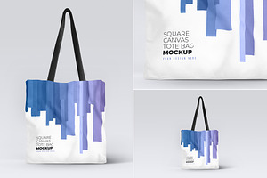Square Canvas Tote Bag Mockup